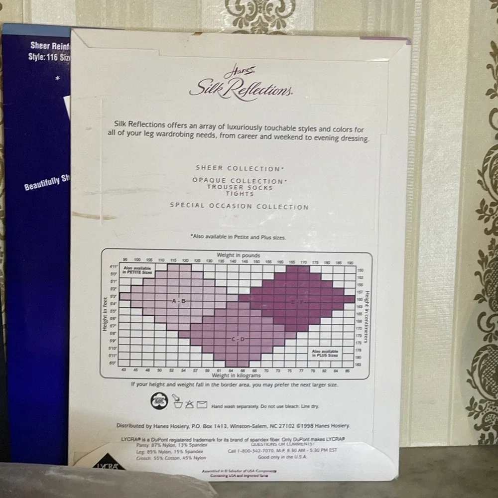 Hose Pantyhose Nylon NIP | 2 AB Size w Reinforced Toe | Silky Sheer & Pearl Shee